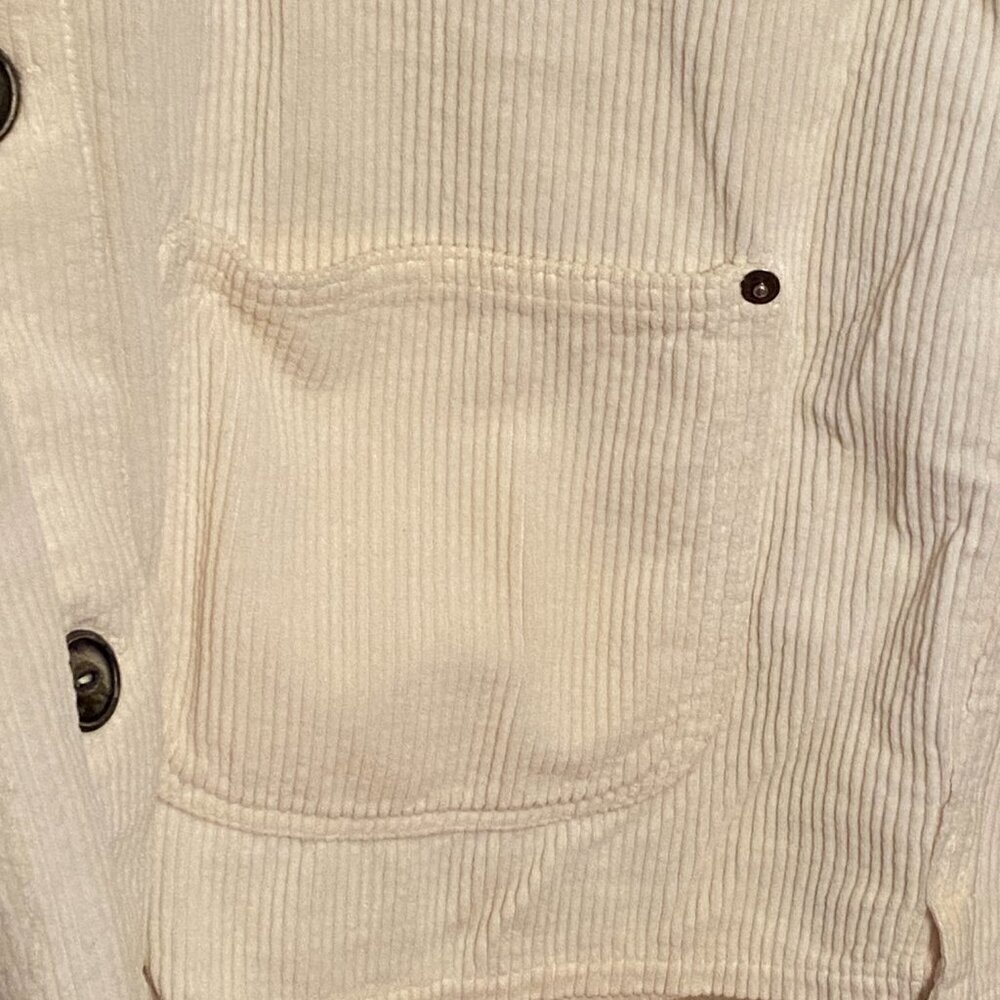 Vintage Nadia Women's Corduroy Beige Button Up Barn Chore Jacket Size Approx M/L - Picture 9 of 12